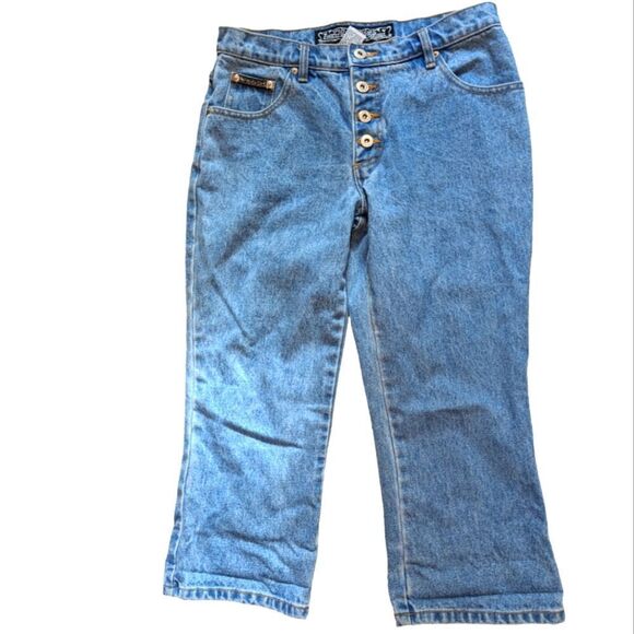 Women's Y2K no‎ excuses denim capri jeans size 7 - Picture 1 of 6